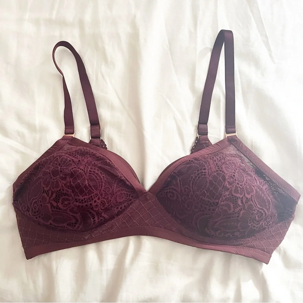 EUC Aerie Sunnie Wireless Lightly Lined Bra BUNDLE of 2 Lace Size 36D